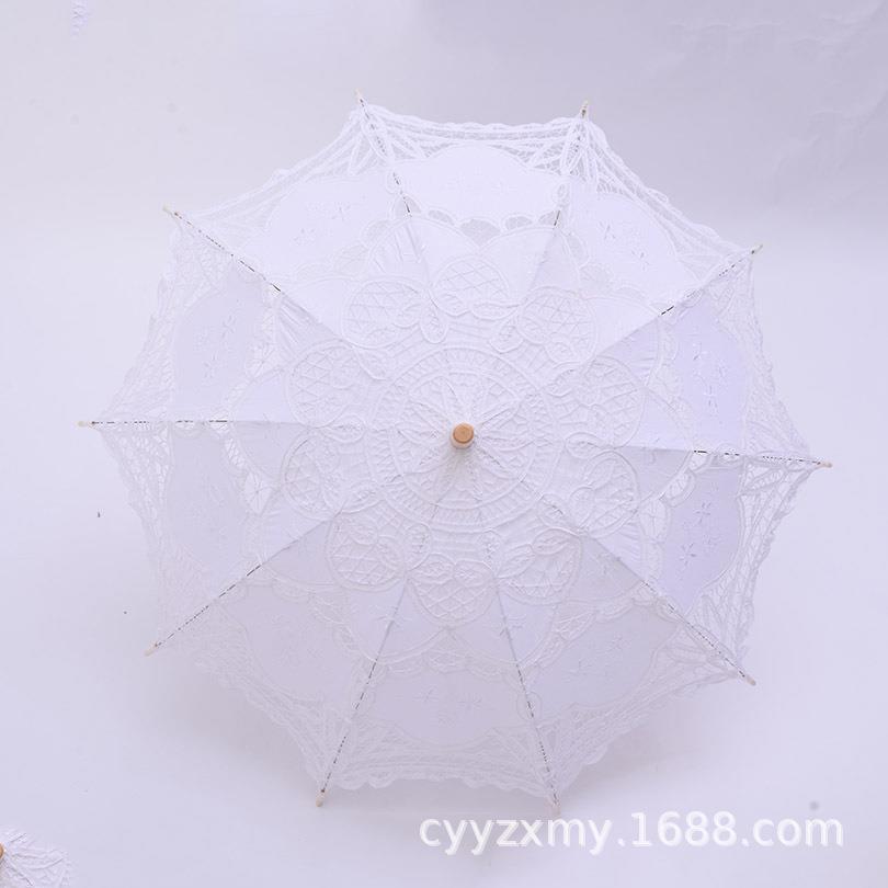 钩蕾984806丝伞艺花工边伞 公主舞蹈绣花钩花阳太欧式洋伞 花吊装