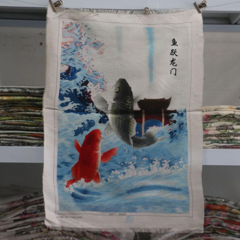 客苏绣295片厅绣书房办公室装饰画手工刺挂画鲤鱼跳绣龙门厂家生