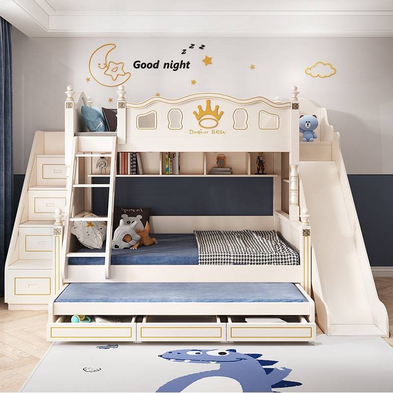 儿童床上下床双层床男孩高低床实木母子床双人床小户型架子上下铺