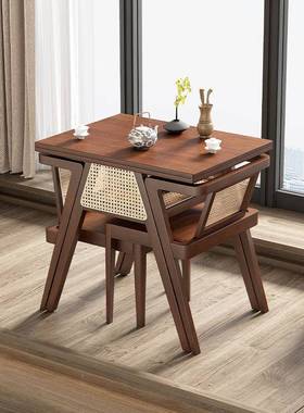 实木阳台小桌椅三件套组ISV合创意用闲子家椅喝休茶小户型一桌两