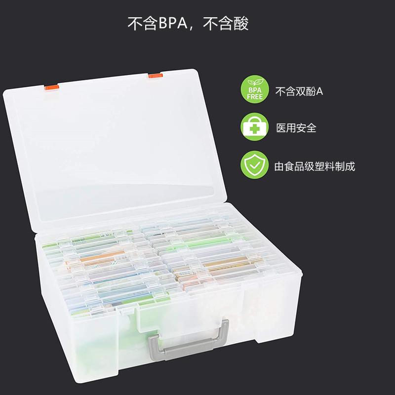 跨照片手提收纳盒18个小透盒DRR子餐套收藏盒PP明境塑料储物盒包