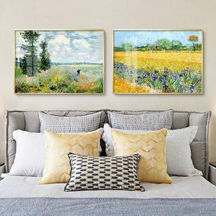 梵丰收客厅装 饰画莫奈公印象酒店古典画壁现代简约45454办室书高