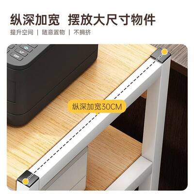 打印机置物架落地办公室桌边多层收纳书架带轮可移动电脑主机托架