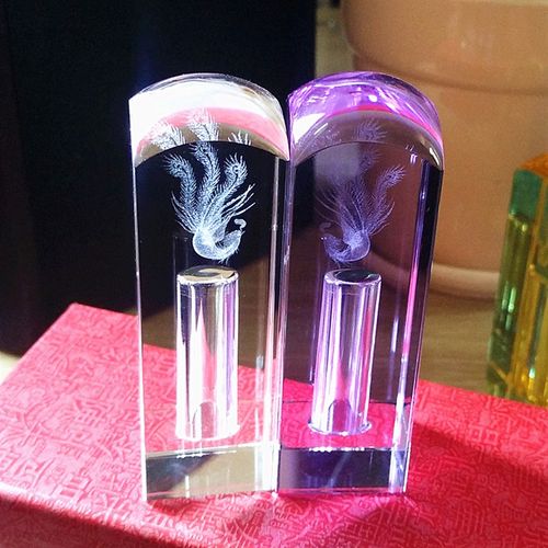 胎毛纪念品 diy 龙凤 水晶内雕胎毛印章  新生儿U脐带宝宝胎发纪