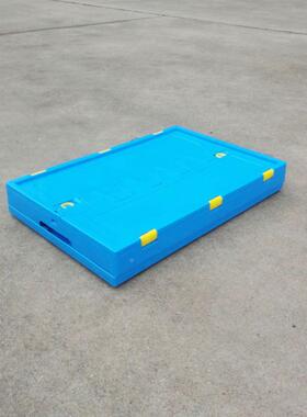 加厚功能料塑多折叠箱60IDV0储-170折叠周转箱蓝色带盖仓物流配送