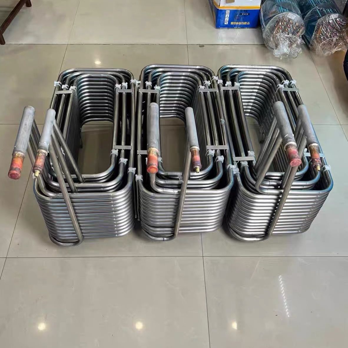 冷水机专用304方型不锈钢制冷盘管35-65p冷水机蒸发器换热冷却器