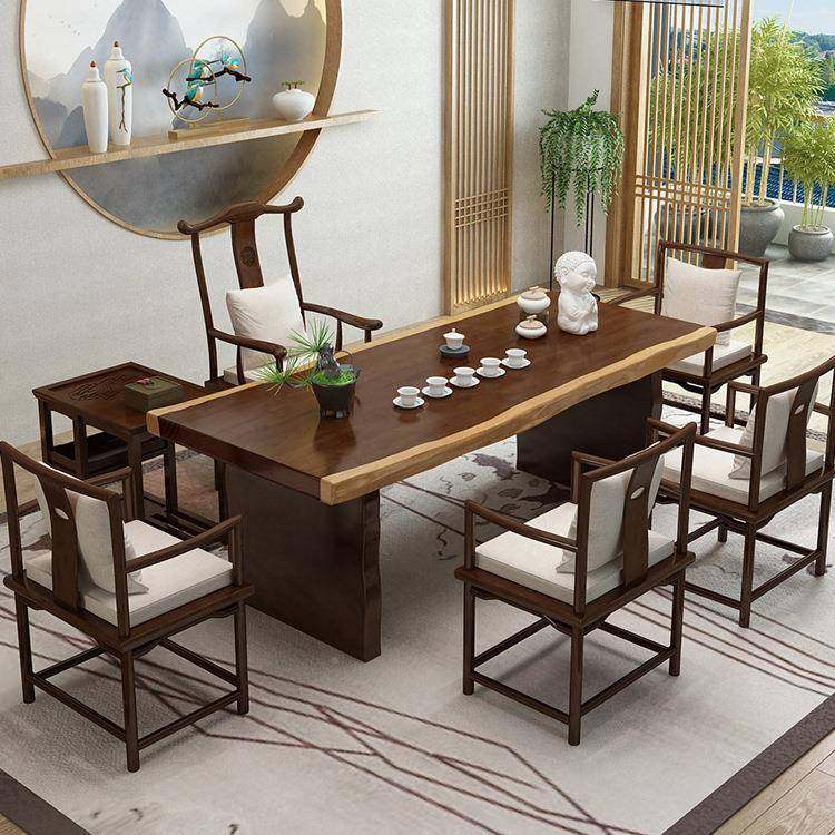 JTL新中实木茶桌茶室带茶盘泡茶桌椅组式合公室办泡茶不规则茶台,商业/办公家具,茶台/茶桌,淘宝优惠券,粉丝福利购,淘宝优惠卷