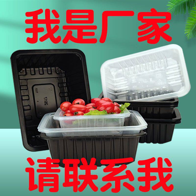 一次性打包盒食品级锁鲜盒外卖封口盒子长方形保鲜盒批发商用餐盒