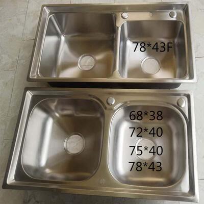 厨直房拉丝水3槽04不钢洗菜盆双槽整体拉伸洗菜池83213供洗锈碗菜