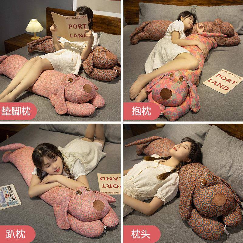 三B024层纱花布枕狗条狗抱枕卧室床上女生睡觉夹腿长枕头靠沙发床