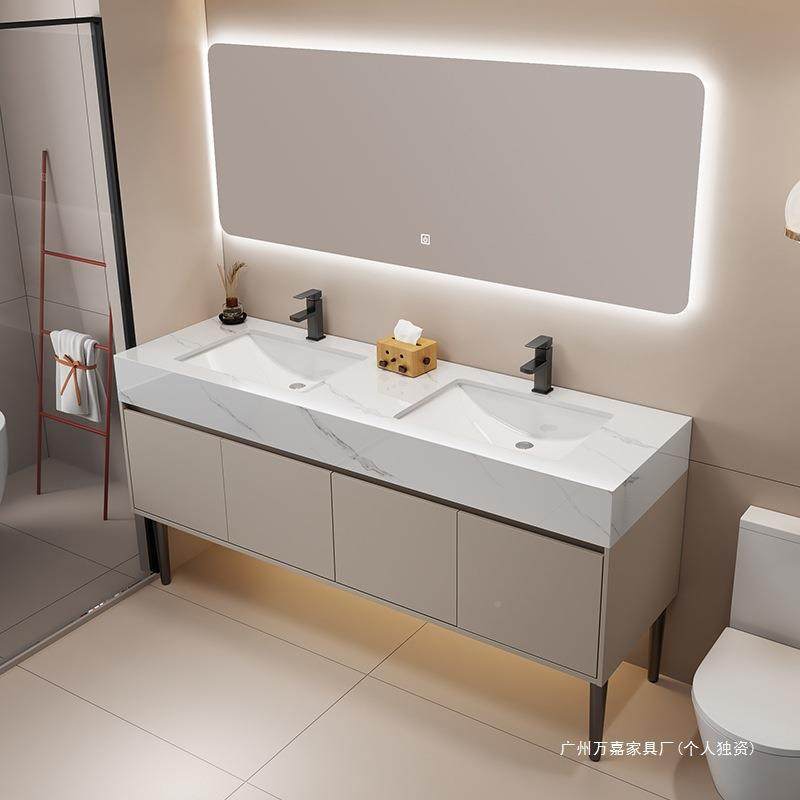 轻板奢岩池双盆落地式浴室柜组合共卫生间洗手洗350脸洗公漱台盆,家装主材,浴室柜,淘宝优惠券,粉丝福利购,淘宝优惠卷