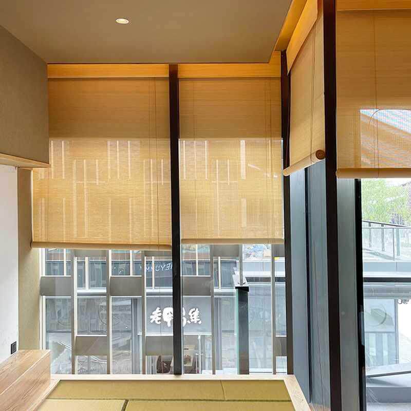 阳曼莎诺阳式竹帘窗帘卷帘日遮帘榻榻米茶室隔F958MMH8断台遮光升