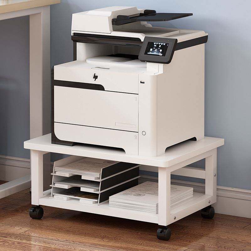 桌下打印机置物架办公室落地带轮可移动办公文件收纳复印机架子