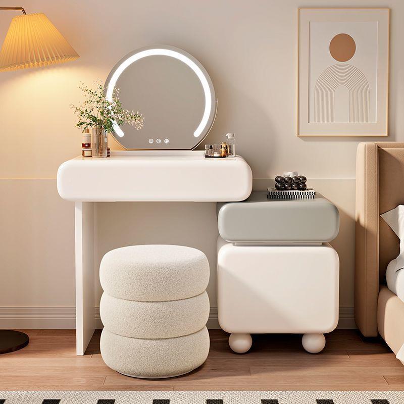 间新款岩奶油板风MPG家居梳台斗柜一体出租房轻奢妆高档卧室梳妆