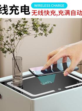 险W7智能头柜保隐形一体床家用DGG小型现代简约卧室实柜木密码保