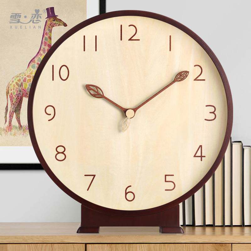 创意摆台式中古风钟表复古座钟客厅大时钟摆件桌面摆钟摆放式台钟