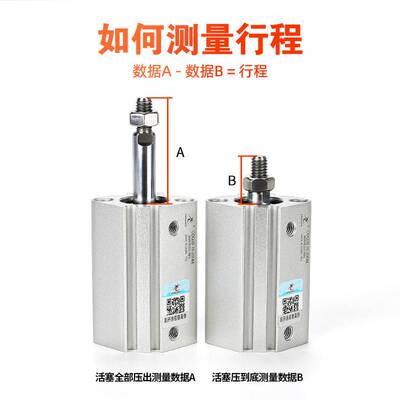 星辰气动ACQS薄型气缸CDQ2B-50/63/80*100-15-20X25*35*40X75外牙