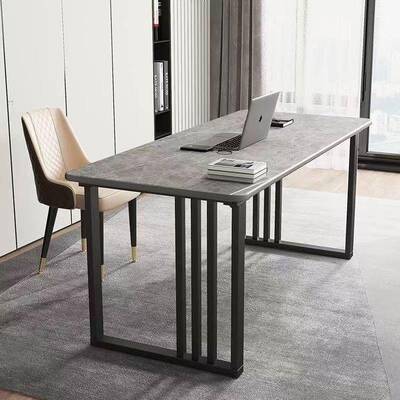 岩板桌高档长方书形客厅家用书桌约大型气小EEU户爆简款电脑桌轻奢