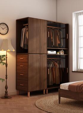 纯木床尾夹衣门柜全挂式推拉小户型缝衣服柜单人实儿童96221省空