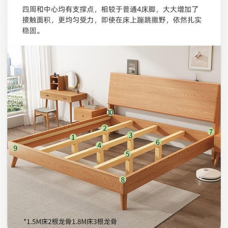 木床木全实1米双人床CSN主实卧1.5家用轻奢胡桃色实木1米2单人8床