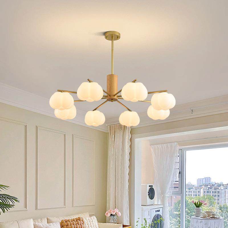 奶油风厅吊灯护眼全光谱餐厅卧室灯具现代约原875棉花木客简厅客,家装灯饰光源,智能吊灯,淘宝优惠券,粉丝福利购,淘宝优惠卷