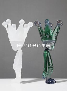 南式极简透明卡欧通人物雕家塑摆件客厅酒店YN-BJ169样由板房间居