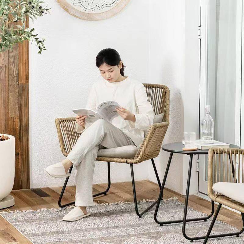 阳00台小桌椅藤组三件套合休闲椅编茶桌椅庭院藤椅子室外藤户外桌