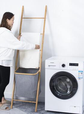 梯子形衣帽架落地衣架架卧室挂衣竹民宿毛巾架靠墙置衣梯置物SJY