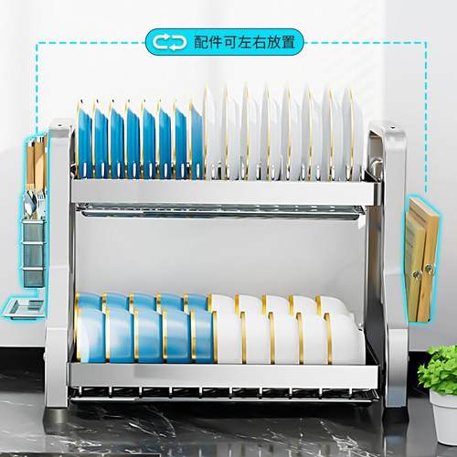 304不锈钢房碗碟置物架碗盘水架时多功能放厨DQR沥碗架碗筷收纳惠