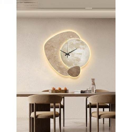 意式轻奢挂钟客灯厅新款感餐厅装饰画表挂墙创意时壁钟钟YKO家用