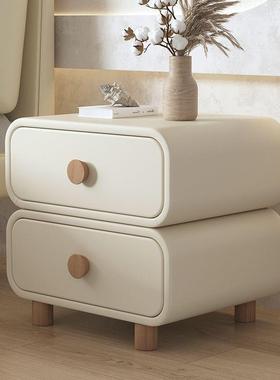 LNW奶油风床头柜轻奢风艺术简约现代网感红室小型实木纯免安卧装