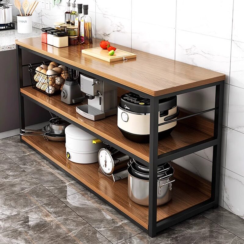 厨房置物架落地多层多功能切菜桌微波炉储物厨房用品家用收纳架子