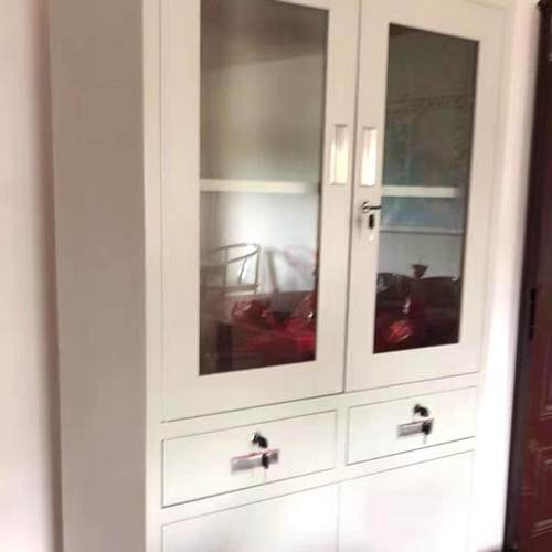 厂件家玻钢璃门铁柜储物柜厂不锈储物柜ST1030带锁文工档案资料柜