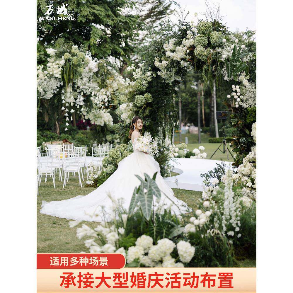 绿ltao7257色系花婚庆地排花绢排装挂饰花婚礼布置假花路引花艺结