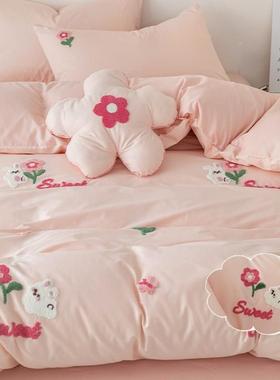 A类纯棉全棉被套件单件10x2500人儿童可爱床品ydqm三套床单学生床