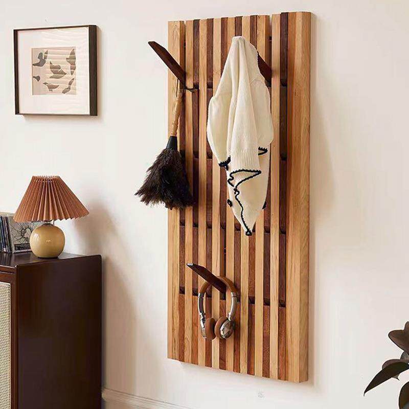 3Y钢琴架键挂衣纳实木衣板创意挂钩玄关入042户黑胡桃木墙上收挂