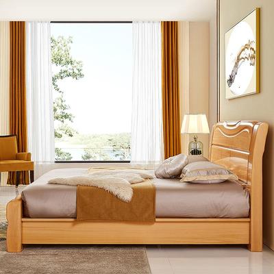 全实木床1H881#8米榉木双床人工厂直销纯木现代简.约1.5中原式主