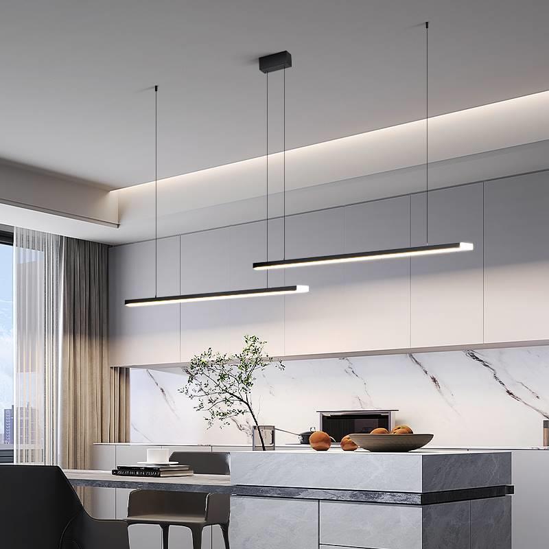 公设计现师餐厅吊灯网简约代一字长条餐桌吧台22灯极简红前台办室