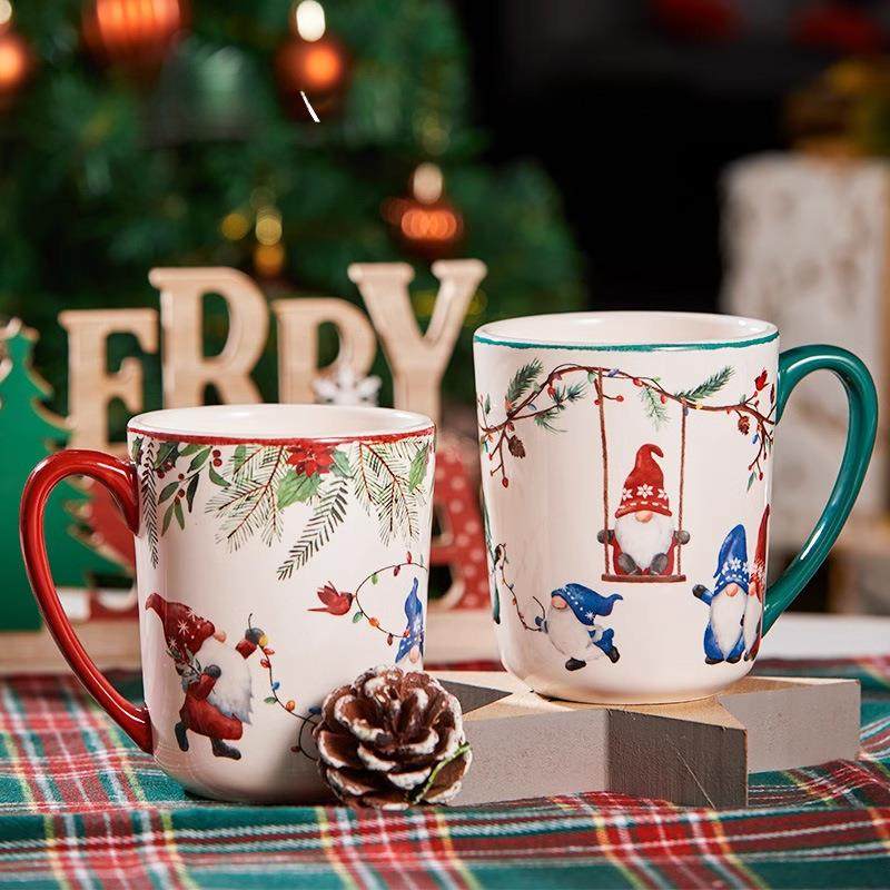 HOMIA圣诞地精出F77J9T89套口下彩陶瓷餐具盘装家用菜碗釉面碗菜