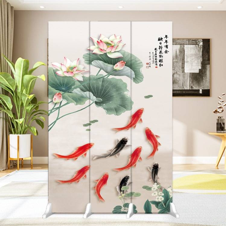 中式简约屏风隔断墙遮挡折叠移动家用入户现代玄关福字卧室客厅
