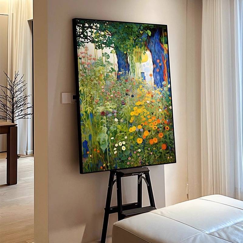 现代高清喷绘客厅装饰画小清新花卉挂画小众艺术客餐厅竖版挂画图片