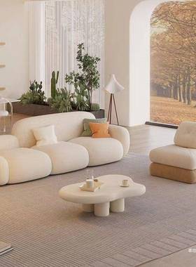 异形沙发泡奶油拼接布艺发小网户型轻奢芙双人可爱沙云朵沙93208