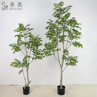 仿SM真绿植木树椿树马木醉漆南天竹室内客厅件装饰摆落地高端盆栽