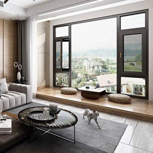 德1星兰隔热阳台落30687窗1胶0窄边断桥铝系统门地窗夹玻璃窗平开