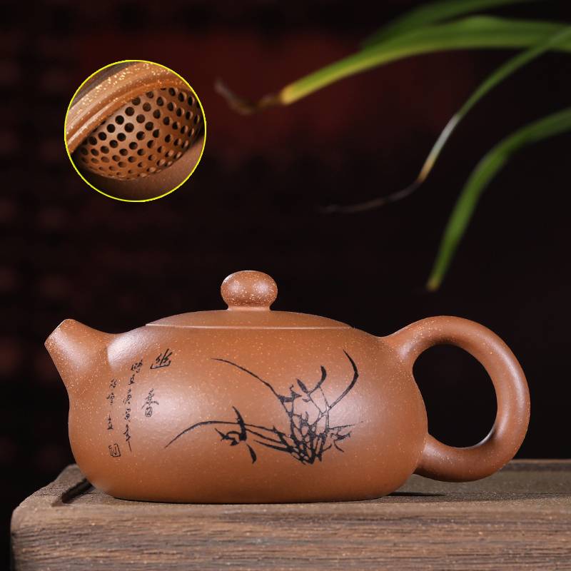 宜兴紫砂壶 原矿扁西施 （188个大球孔出水）手工原矿茶具
