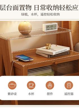 智能床家带用约床头小桌子抽多功53736能置头物储物柜沙发简边柜