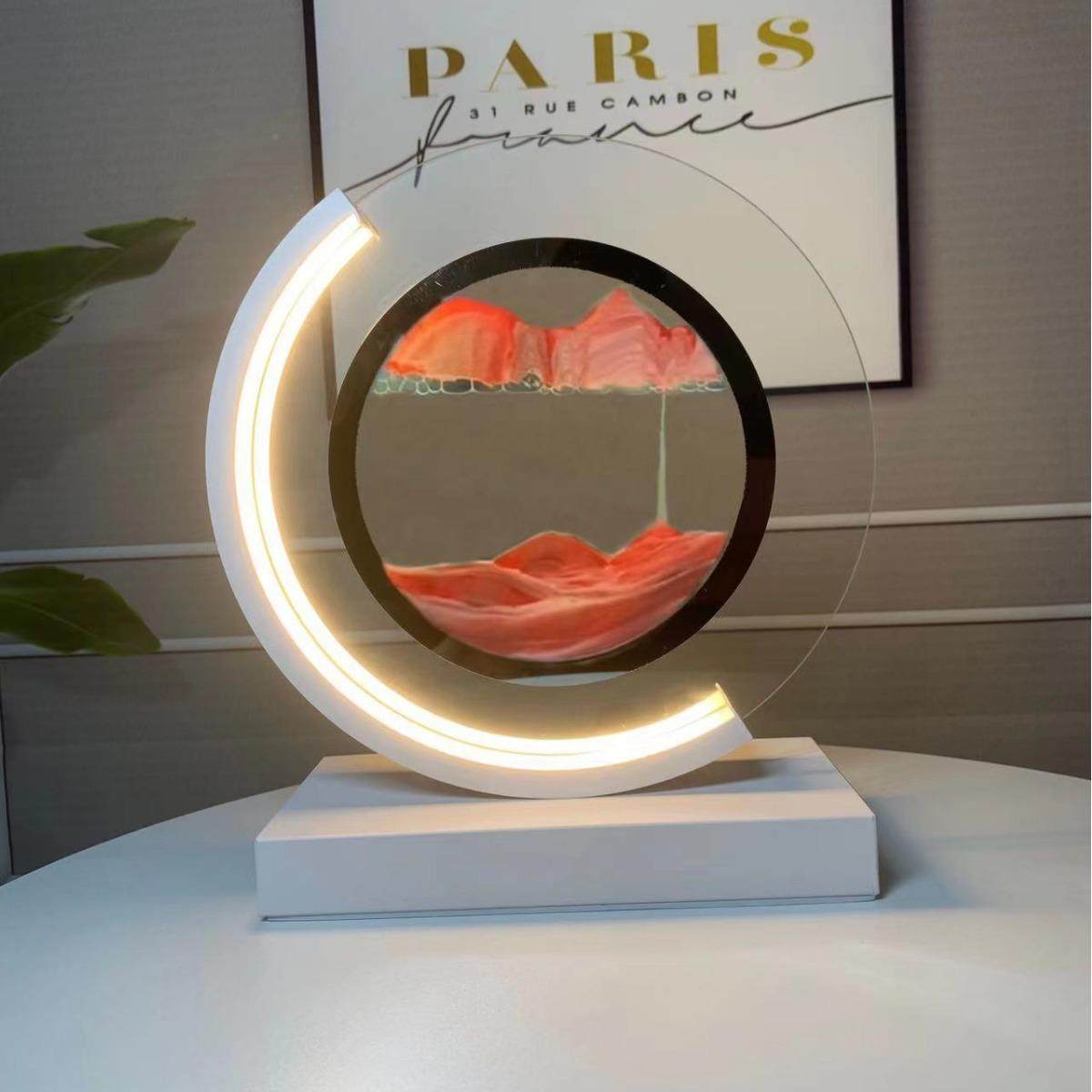 国风山水桌流沙画摆创意沙漏办公流沙画客厅卧件室轻奢家灯居酒柜