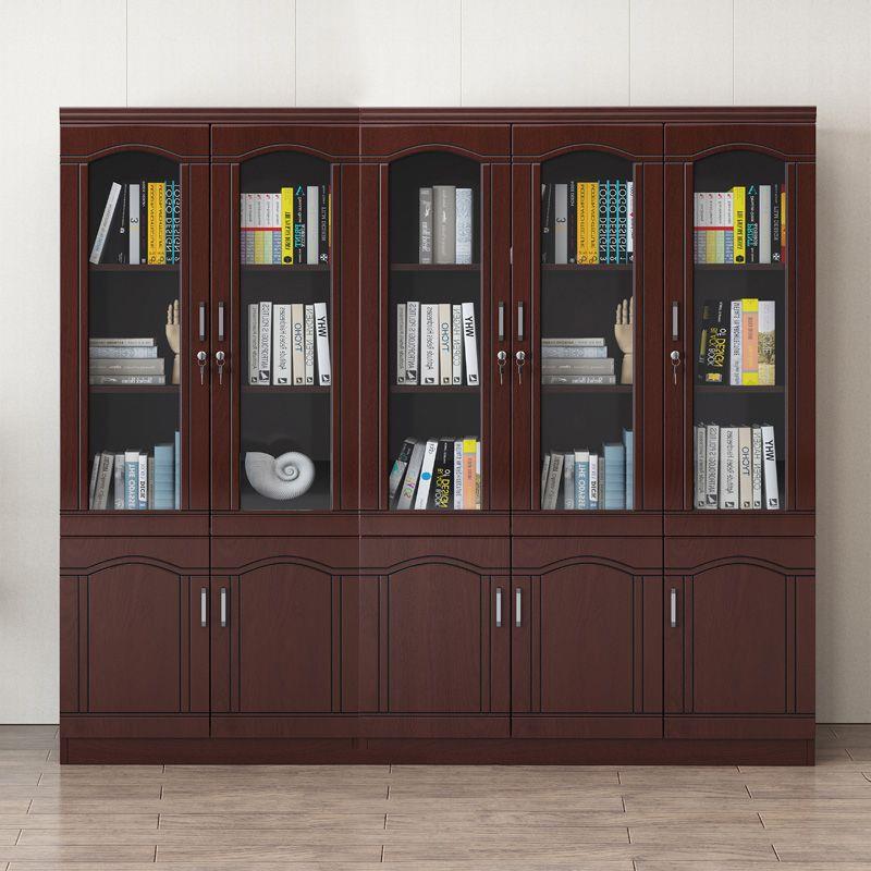 办文件柜书1233柜书架落地墙靠带玻公璃门储物资料柜带柜锁收纳档