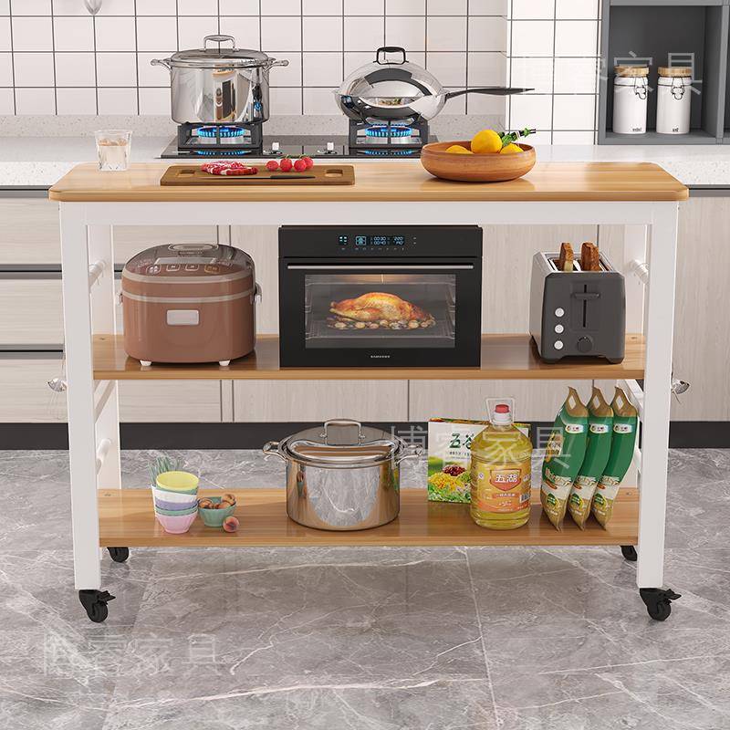 厨切房子菜桌家用带轮长桌子多小功能置物桌1288简易多层长方形桌