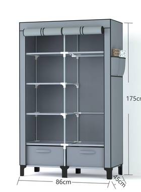 简易衣橱家用出收租房宿多层格舍大DJ10195容量带盒双开门无纺纳